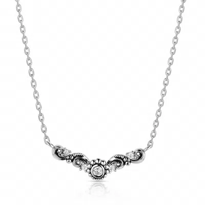 Montana Silversmiths Windblown Elegance Crystal Necklace In Silver