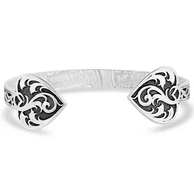 Montana Silversmiths Women's Ace Of Hearts Cuff Bracelet In Antique Silver In Multi