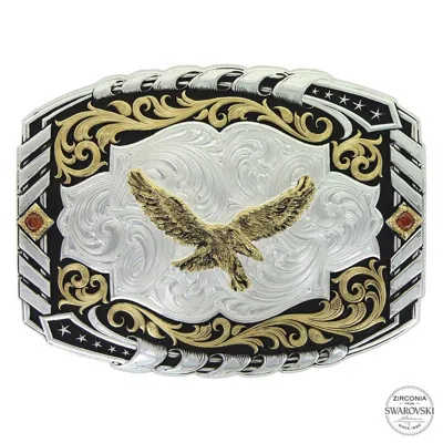 Montana Silversmiths Women's Cantle Roll Soaring Eagle In Silver/multi