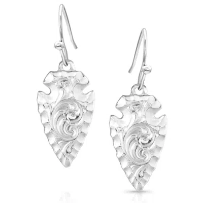 Montana Silversmiths Women's Chiseled Arrowhead Earrings In Silver