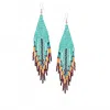 Montana Silversmiths Women's Color Me Southwest Beaded Attitude Earrings In Feather Blue In Green
