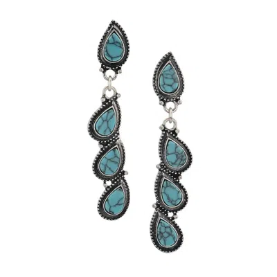 Montana Silversmiths Women's Drops Attitude Earrings In Turquoise In Blue