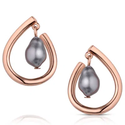 Montana Silversmiths Women's Elegant Aura Earrings In Rose Gold In Silver