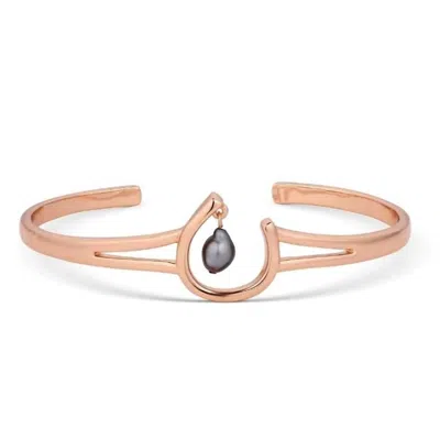 Montana Silversmiths Women's Elegant Aura Freshwater Pearl Cuff Bracelet In Rose Gold In Green
