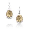 Montana Silversmiths Women's Emerging Rose Teardrop Earring In Silver/gold In Silver