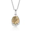 Montana Silversmiths Women's Emerging Rose Teardrop Necklace In Silver/gold In Silver
