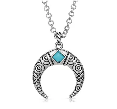 Montana Silversmiths Women's Eye In The Sky Crescent Necklace In Silver In Blue
