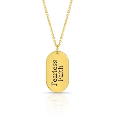 Montana Silversmiths Women's Fearless Faith Rounded Dogtag Necklace In Gold