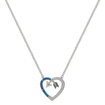 Montana Silversmiths Women's Follow Your Heart Arrow Necklace In Silver/turquoise In Multi