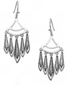 Montana Silversmiths Women's Hammered Rhodium Chandelier Earrings In Silver In Metallic