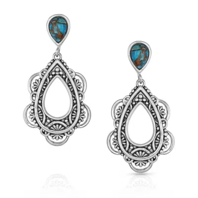 Montana Silversmiths Women's Lady Guadalupe Dangle Stone Earrings In Silver In Blue
