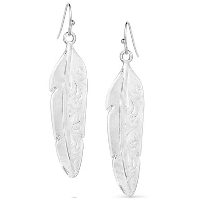 Montana Silversmiths Women's Love You More American Made Earrings In Silver In White