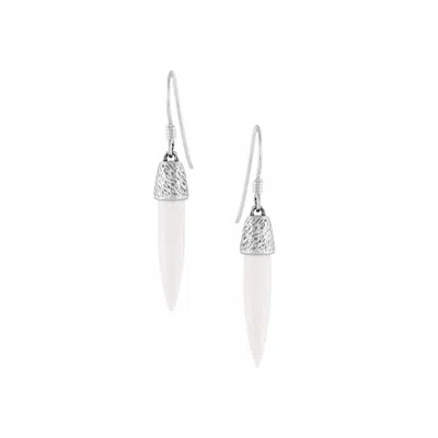 Montana Silversmiths Women's Miles Away Nature Earrings In White In Silver