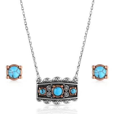 Montana Silversmiths Women's Peaks Jewelry Set In Turquoise In Metallic