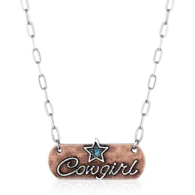Montana Silversmiths Women's Rustic Cowgirl Bar Necklace In Copper/silver In Gold