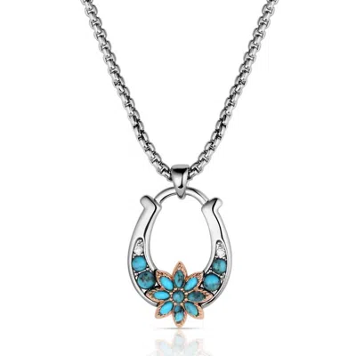 Montana Silversmiths Women's Spring Pastures Necklace In Silver /turquoise In Metallic