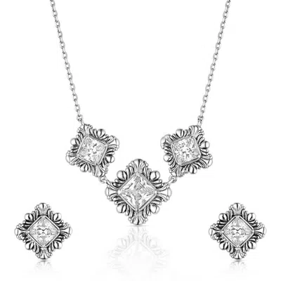 Montana Silversmiths Women's Square Dance Jewelry Set In Silver