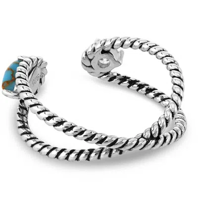 Montana Silversmiths Women's Stars And Sky Crystal Open Ring In Turquoise Sterling Silver In Blue
