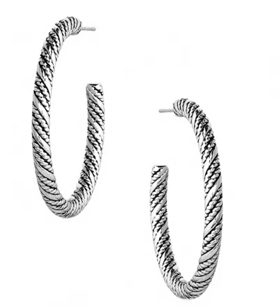 Montana Silversmiths Women's Subtle Rope Style Hoop Earrings In Silver