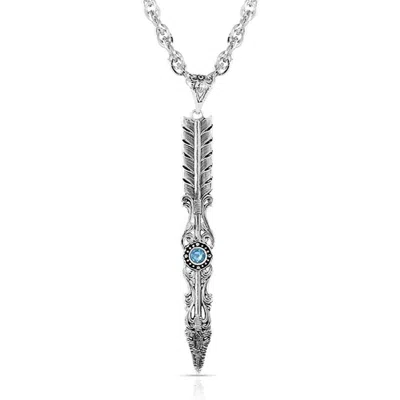 Montana Silversmiths Women's Swift Current Arrow Necklace In Silver In Black