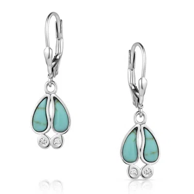 Montana Silversmiths Women's Trackers Trail Turquoise Earrings In Silver/turquoise In Multi