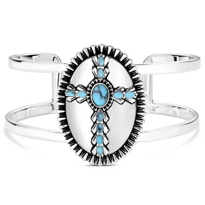 Montana Silversmiths Women's Unbroken Faith Cuff Bracelet In Turquoise In Metallic