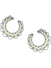 Montana Silversmiths Women's Western Lace Hoop Post Earrings In Silver/gold In Silver