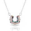 Montana Silversmiths Women's Western Mosaic Horseshoe Necklace In Rose Gold/silver