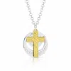 Montana Silversmiths Women's World Of Faith Cross Necklace In Silver & Gold In Silver