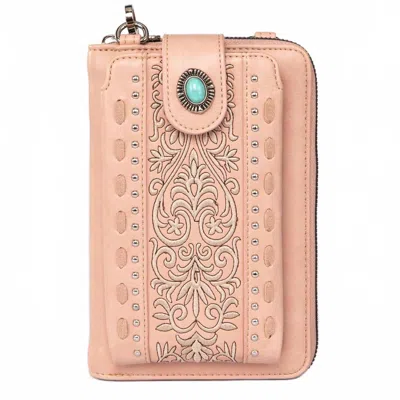 Montana West American Bling Embroidered Collection Phone Wallet In Pink In Purple
