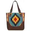 Montana West Aztec Tapestry Tooled Collection Concealed Carry Oversized Tote In Multi In Multi