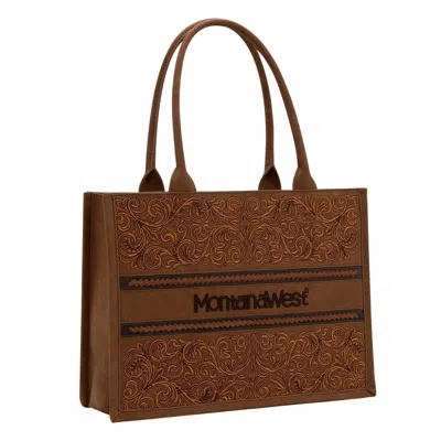 Montana West Embroidered Collection Concealed Carry Purse In Brown