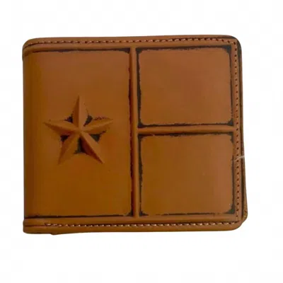 Montana West Men's Genuine Leather Lone Star Rfid Wallet In Brown
