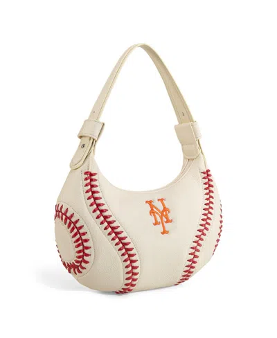 Montana West New York Mets Beige Shoulder Hobo Bag In Neutral