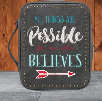 Montana West Unisex All Things Are Possible Bible Carrying Case In Grey In Gray