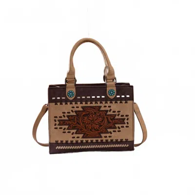 Montana West Western Tooled Aztec Tote In Coffee In Brown