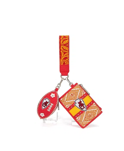 Montana West Women's Kansas City Chiefs Wallet Football Charm Wristlet In Red