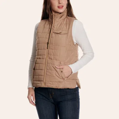 Montanaco Clothing Khaki Reversible Sherpa Vest In Brown