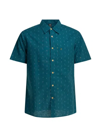 Montbell Bamboo-print Short-sleeve Shirt In Green