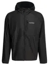 Montbell Wind Blast Logo-print Hooded Jacket In Black