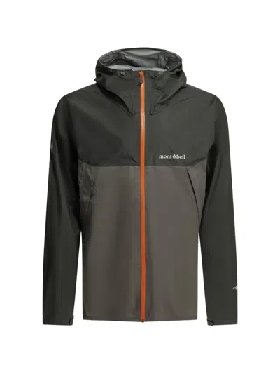 Montbell Hooded Two-tone Coat In Green