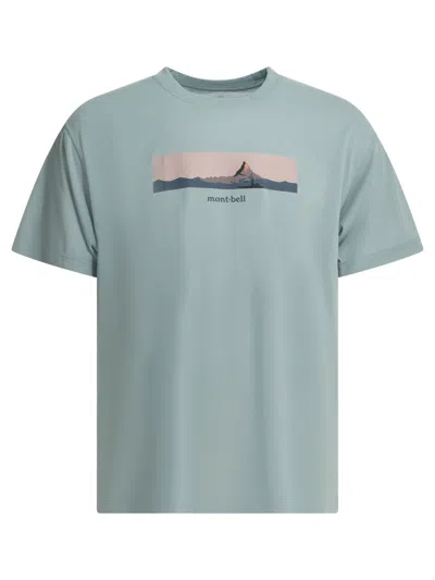 Montbell Light Blue Polyester T-shirt