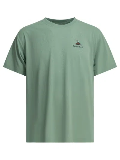 Montbell Light Blue Polyester T-shirt