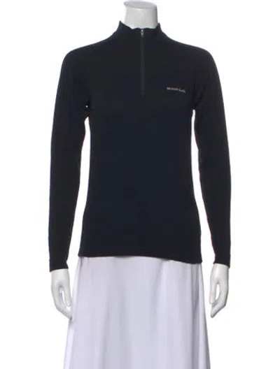 Pre-owned Montbell Mock Neck Long Sleeve Top In Black