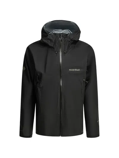 Montbell Rain Trekker Logo-print Hooded Jacket In Black