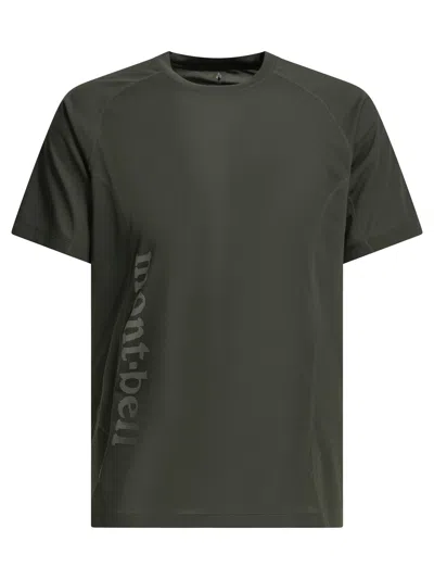 Montbell Black Polyester T-shirt In Green