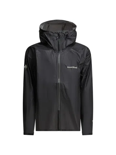 Montbell Versalite Hooded Logo-print Jacket In Black