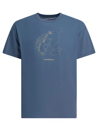 Montbell Wickron T Single Line Trout T-shirts Blue