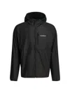 Montbell Wind Blast Logo-print Hooded Jacket In Black
