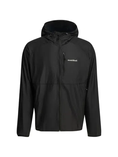 Montbell Wind Blast Logo-print Hooded Jacket In Black